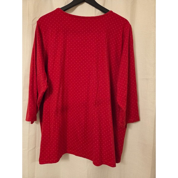 CJ Banks Womens 2X Red Top Koala Bear Christmas Holiday Three Quarter Sleeve - Picture 1 of 7